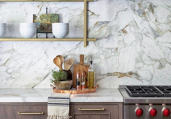 Honed Silver Grey marble kitchen counter