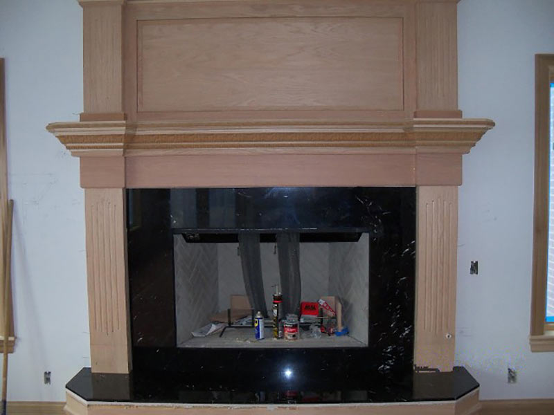 Grigio Carnico Marble fireplace surround and hearth.