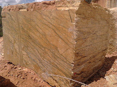 Block of granite from quarry