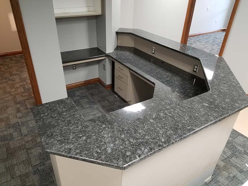Steel Grey Granite Reception Desk