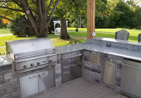 Granite kitchen island and countertop